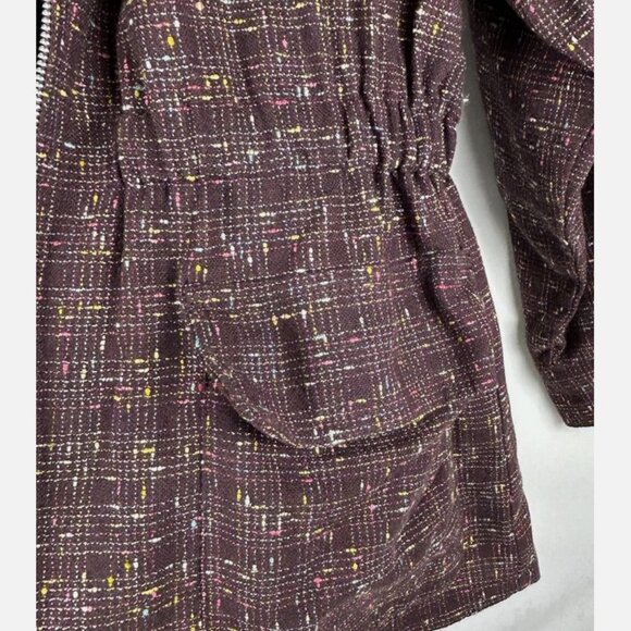 Vtg Esprit Jacket Pants Suit Set Womens L 11/12 Rayon Wool Textured Plaid Y2K - Picture 5 of 10